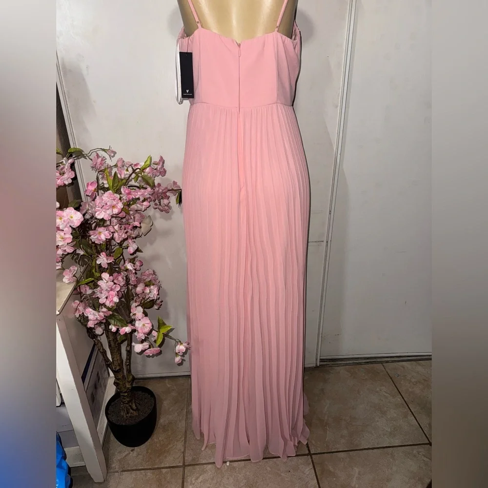 Lulus Admirable Elegance Light Pink Pleated Bustier Maxi Dress - Size xl - Picture 8 of 10